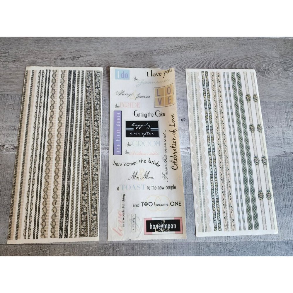 Jumbo Sticker Sheets - MAMBI Wedding + Borders + Scrapbooking NEW Retired #39